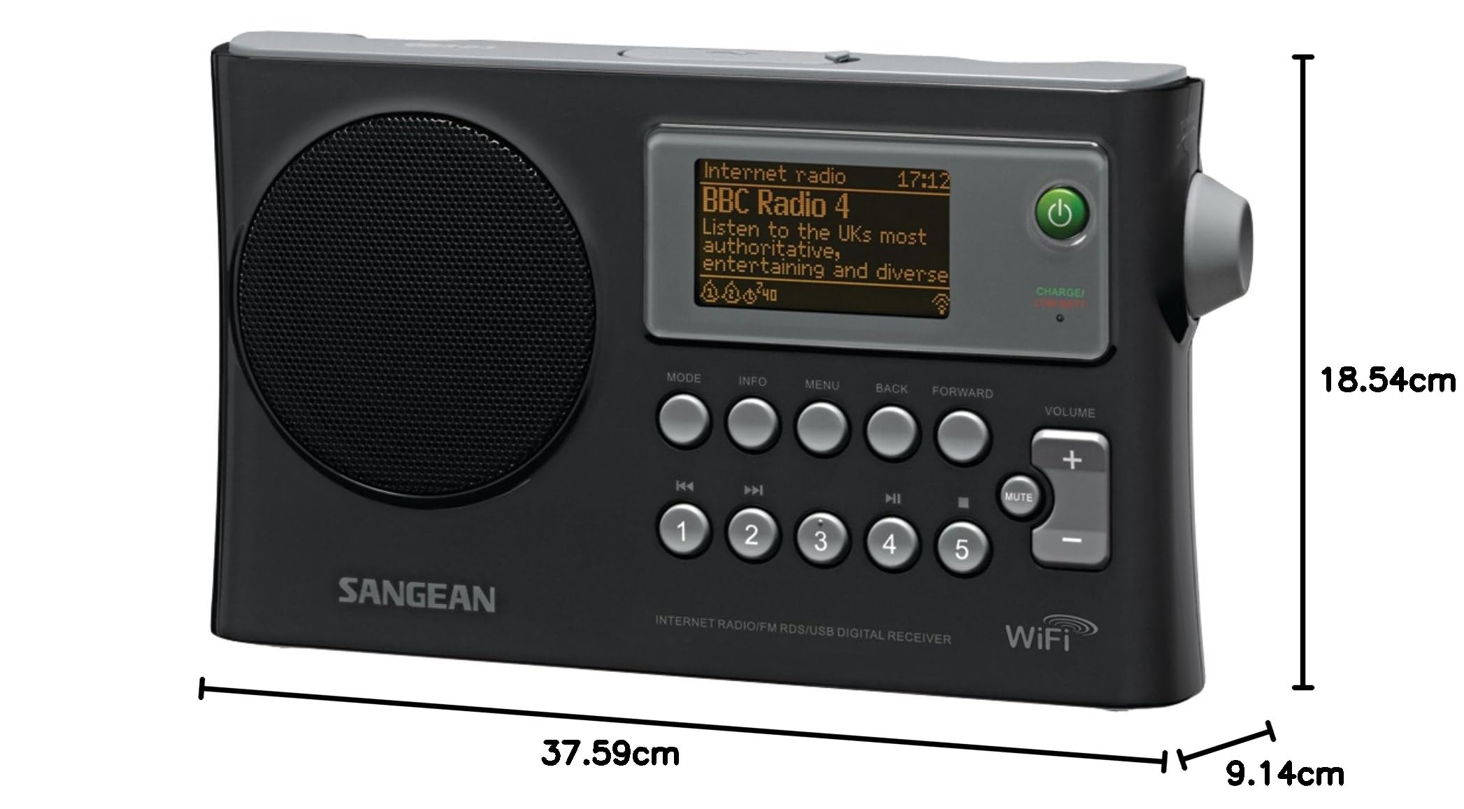【美品】Sangean WFR-28BTインターネットラジオ/FM-RBDS/黒 Sangean WFR-28 Internet Radio/FM-RBDS/USB/Receptor digital de